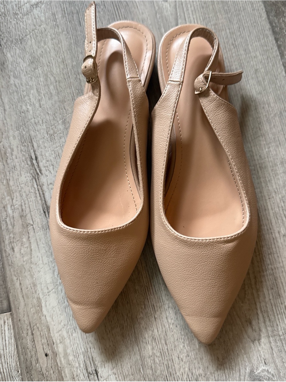 Women's Pointed Slingback Flats in Nude size 37 (6.5)
